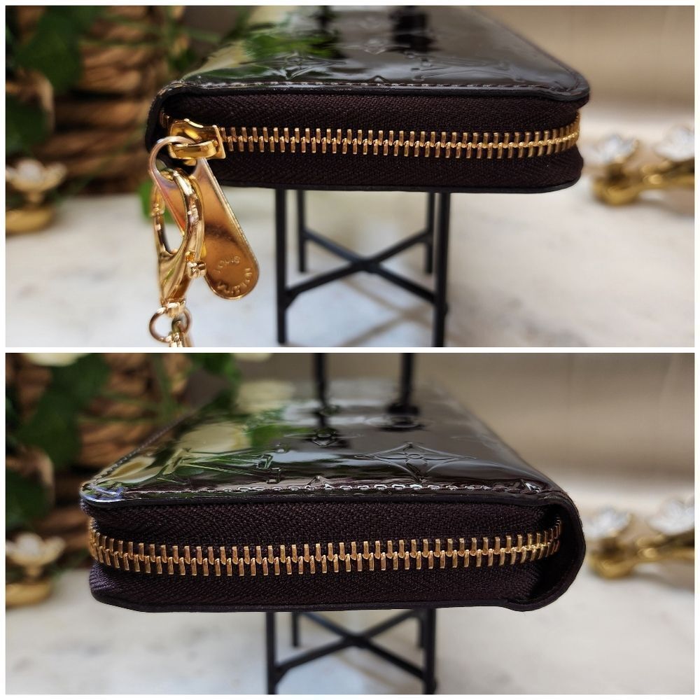 Authentic Louis Vuitton Vernis Amarante Zipper Wallet w/ Dust Bag and Box - Picture 8 of 17